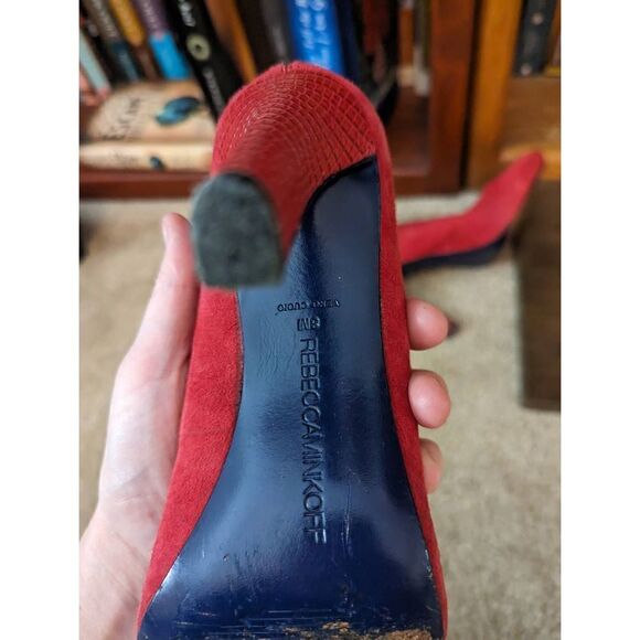 Rebecca Minkoff red suede stilleto excellent condition sz 8 - Picture 5 of 5